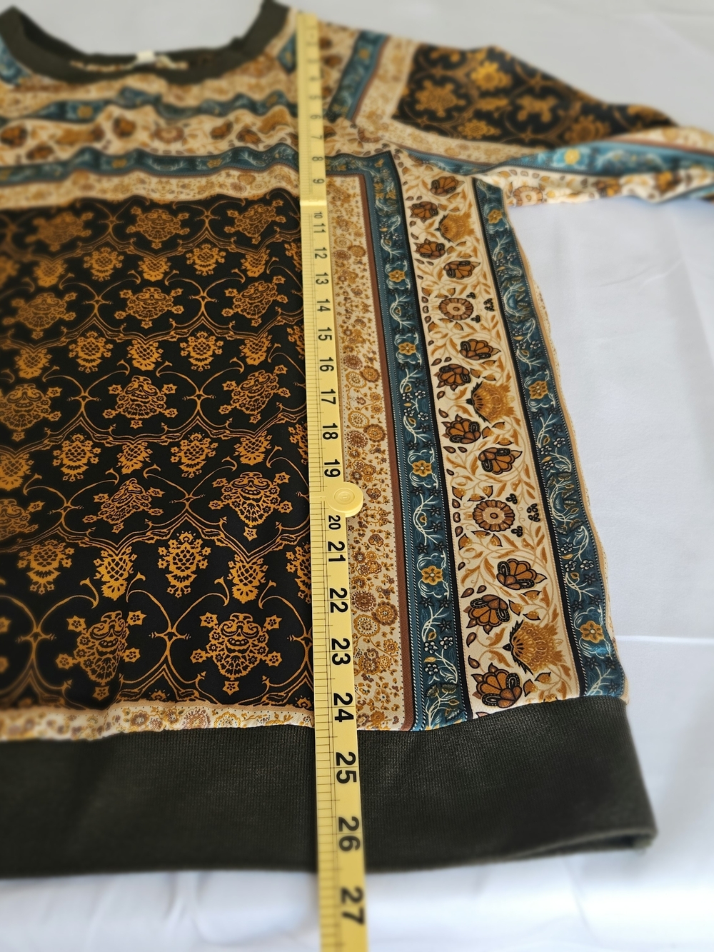 Kori America Scarf Print Boho Blouse Size M Medieval Baroque Long Sleeve Top - Picture 10 of 15
